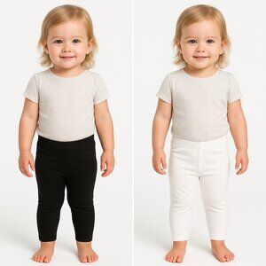 The Children’s Place 2-Pack Baby Leggings Cotton Knit Black White 18-24M capri